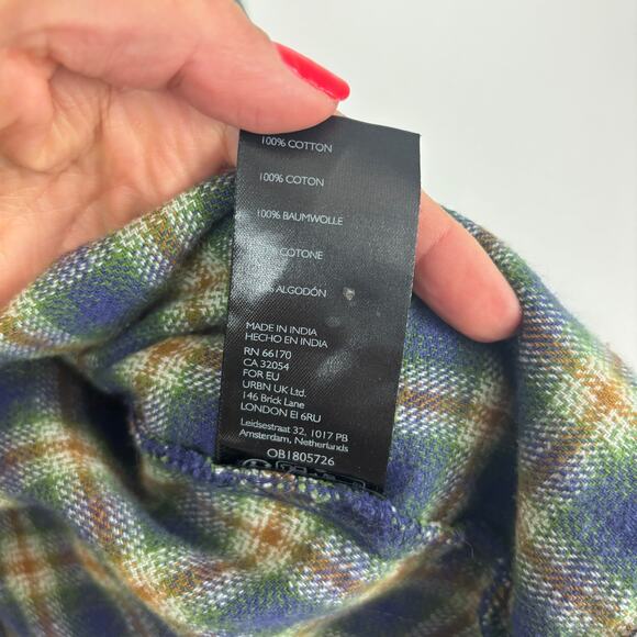 BDG Cropped Plaid Cotton Shacket - Women's Size L- Layering Transitional - Picture 4 of 6